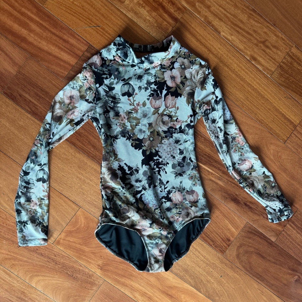 Five Dancewear Floral Long Sleeve Leotard